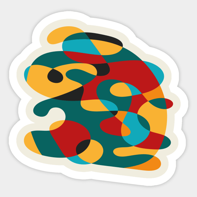 Surreal Shapes (Miro Inspired) Sticker by n23tees